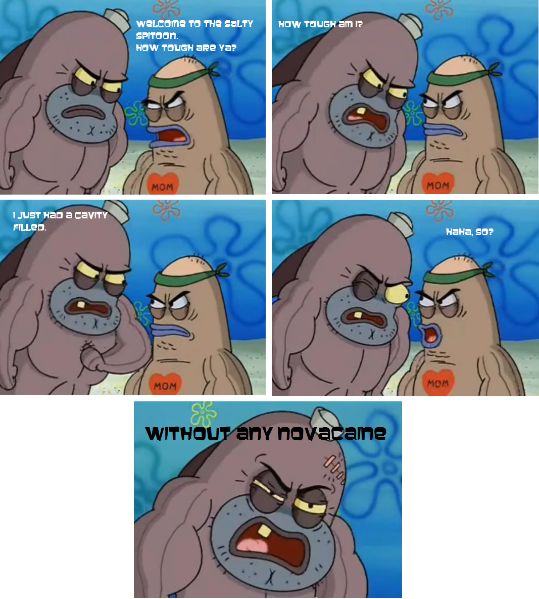 Meme Lucu Spongebob Salty Spitoon Stok Gambar Lucu